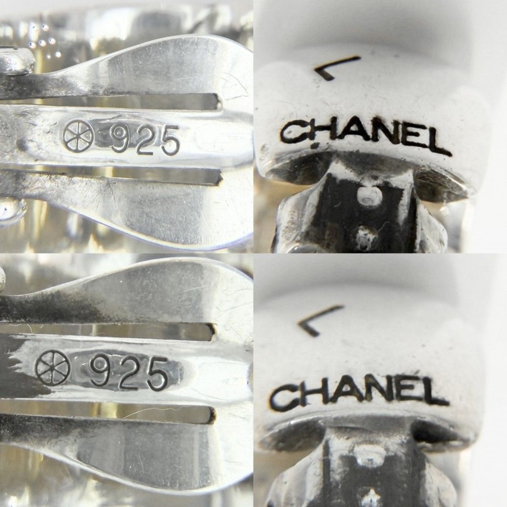 Chanel Earrings Logo Vintage 925 Sterling Silver — view 4