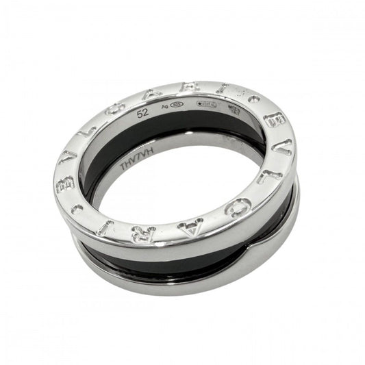 Bvlgari Ring Save the Children Band 52 925 Sterling Silver Ceramic Black