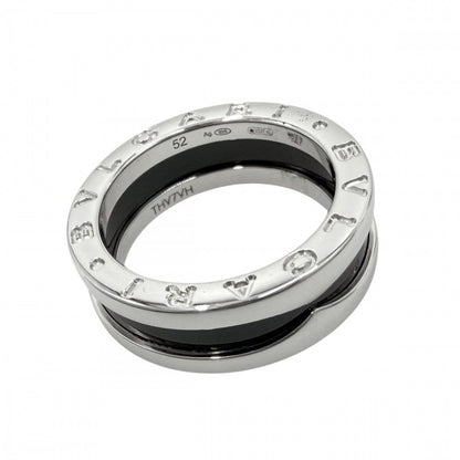 Bvlgari Ring Save the Children Band 52 925 Sterling Silver Ceramic Black