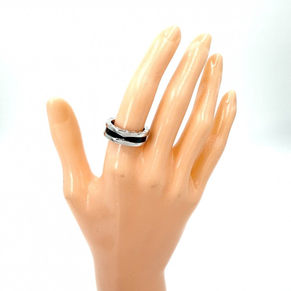 Bvlgari Ring Save the Children Band 52 925 Sterling Silver Ceramic Black — view 2