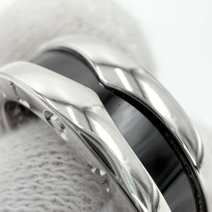 Bvlgari Ring Save the Children Band 52 925 Sterling Silver Ceramic Black