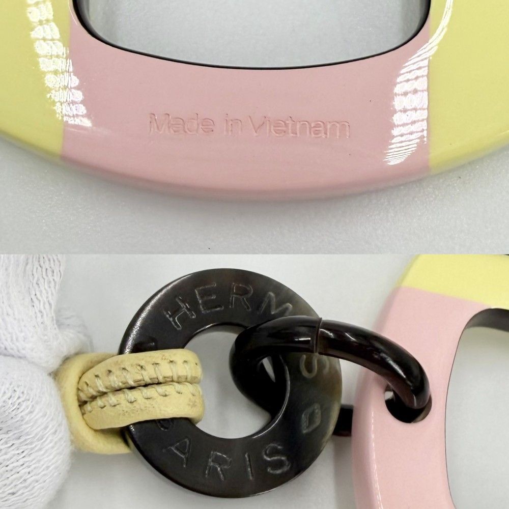 Hermes Necklace Equipe Pendant Hose Purple Pink Buffalo Horn Leather Hypno — view 3
