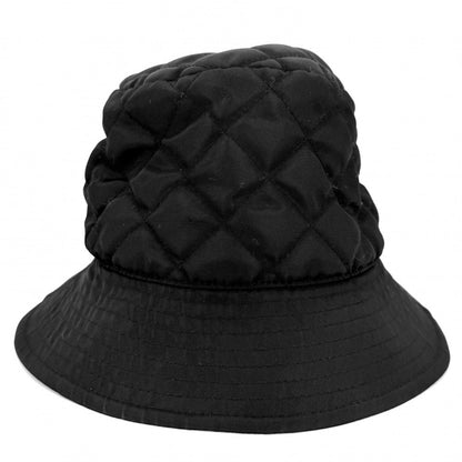 Celine Hat Quilted Bucket Hat Nylon Twill Logo Print M Black Orange — view 3