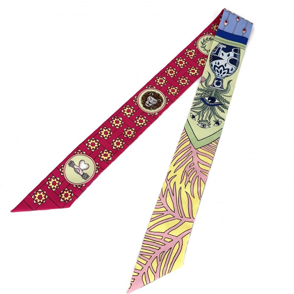 Hermes Scarf Twilly la Dancse Des Amazones Amazon's Dance Silk Multicolor — view 3