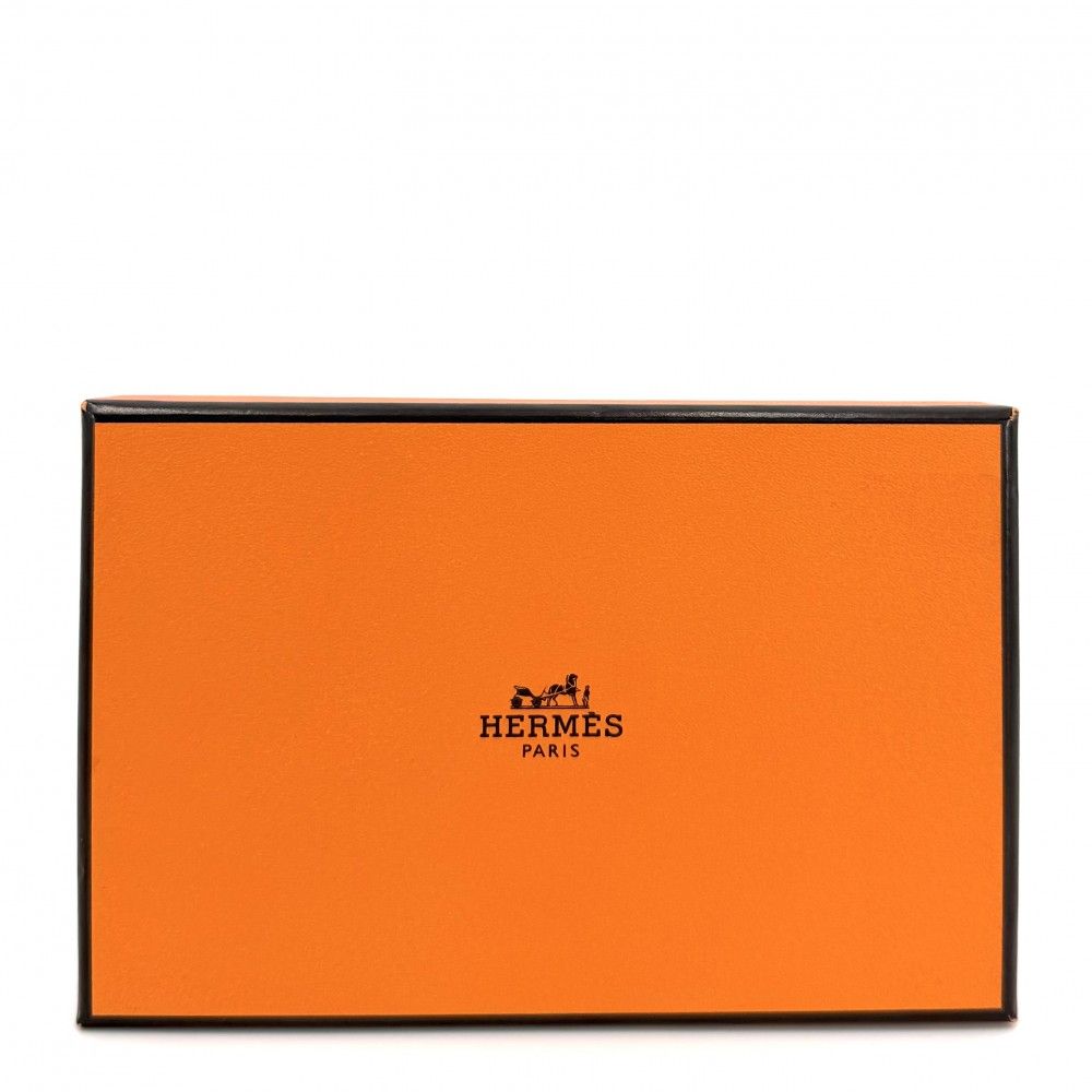 Hermes Card Case Calvi Coin Business Holder Purse Veau Epsom Brown Silver — view 6