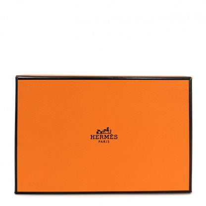 Hermes Card Case Calvi Coin Business Holder Purse Veau Epsom Brown Silver — view 6
