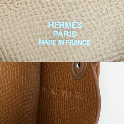 Hermes Card Case Calvi Coin Business Holder Purse Veau Epsom Brown Silver — view 5