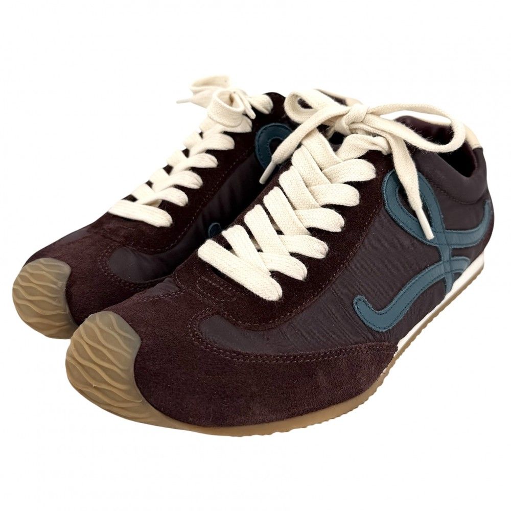 Loewe Sneakers Ballet Shoes 37 Nylon Suede Brown