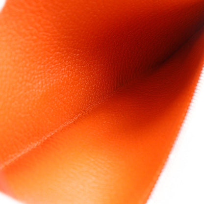 Hermes Bearn Classic Chevre Orange Silver Wallet — view 7