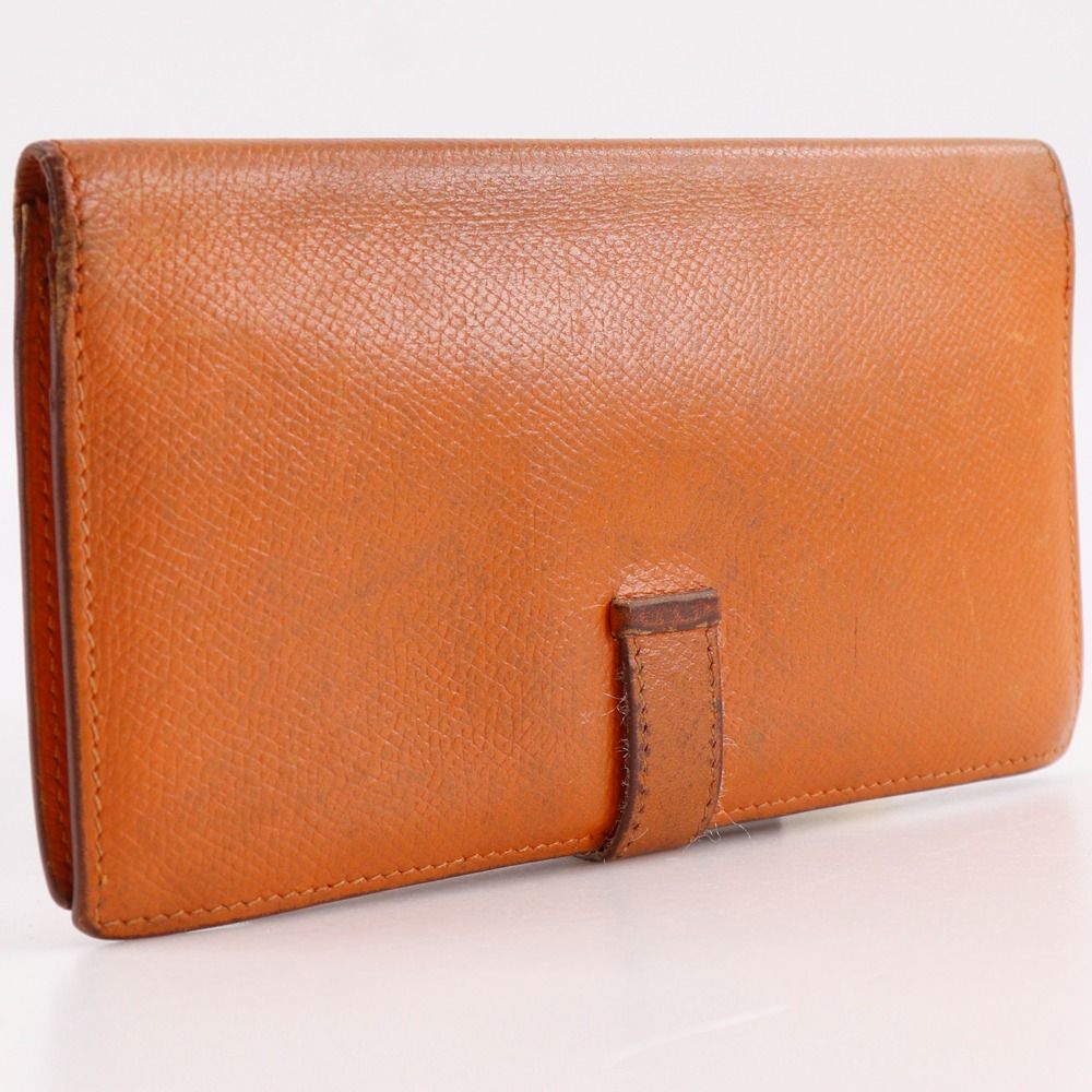 Hermes Bearn Classic Veau Epsom Orange Silver I Wallet — view 3