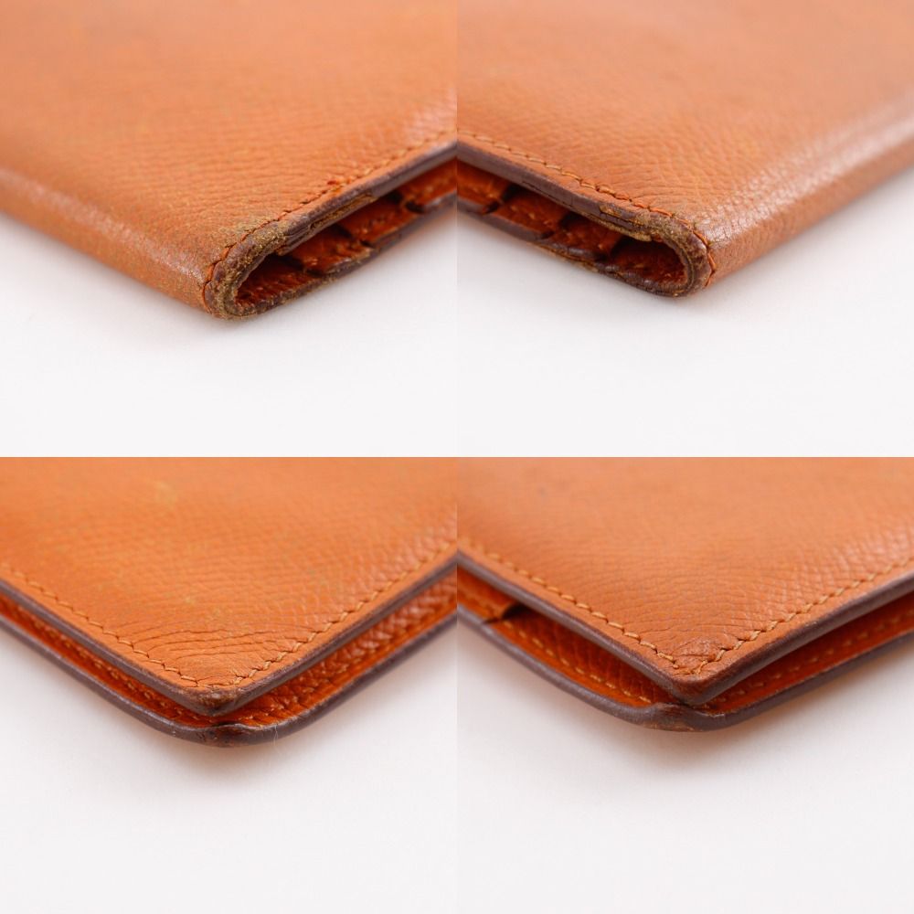 Hermes Bearn Classic Veau Epsom Orange Silver I Wallet — view 4