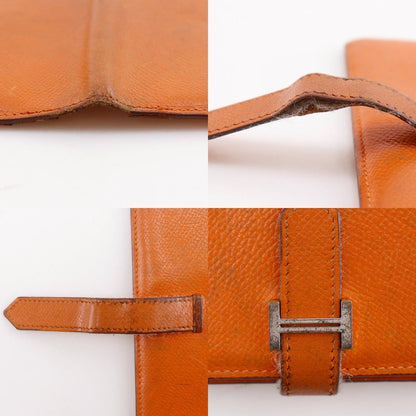 Hermes Bearn Classic Veau Epsom Orange Silver I Wallet — view 9