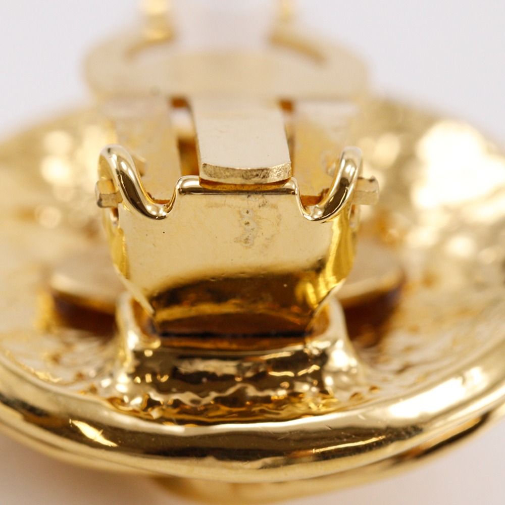 Chanel CC Logo Vintage Gold Plated Earrings — view 8