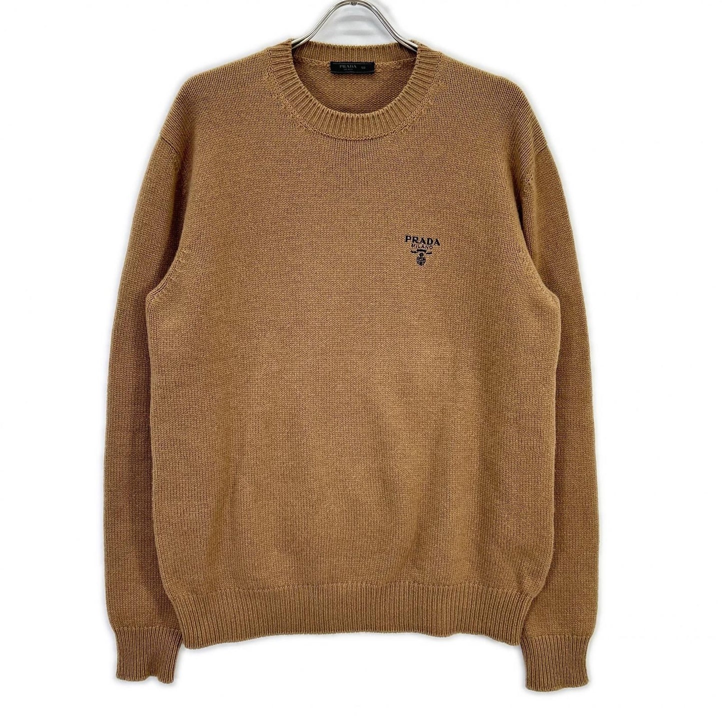 Prada Logo Embroidery Cashmere Knit Sweater 50