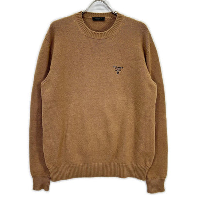 Prada Logo Embroidery Cashmere Knit Sweater 50