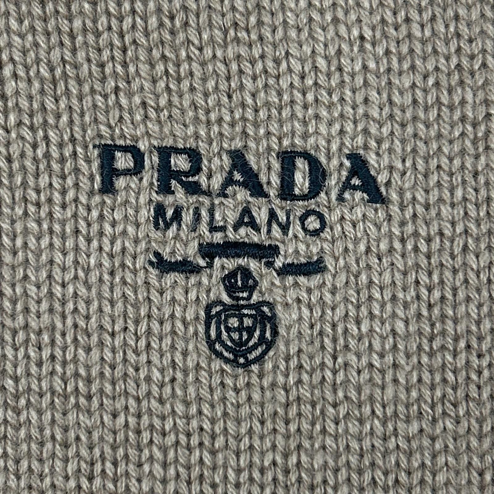 Prada Logo Embroidery Cashmere Knit Sweater 50 — view 6