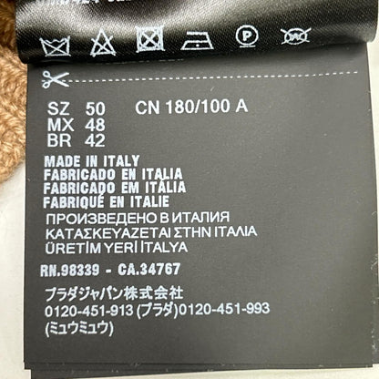 Prada Logo Embroidery Cashmere Knit Sweater 50 — view 4