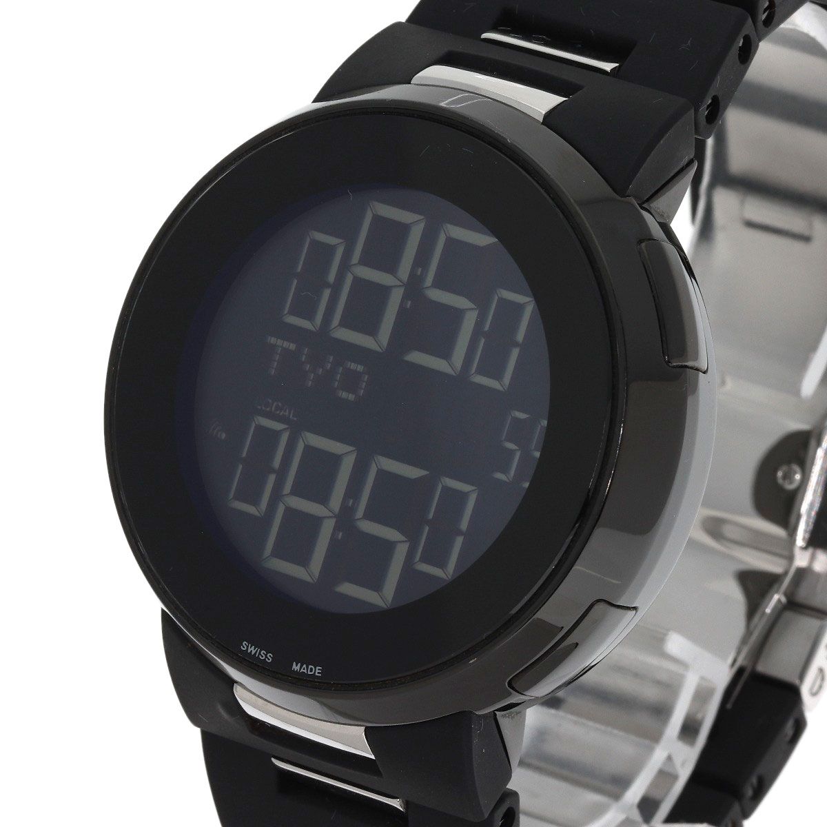 Gucci 114.2 Eye World Time Digital Watch SS Ssx Rubber — view 3