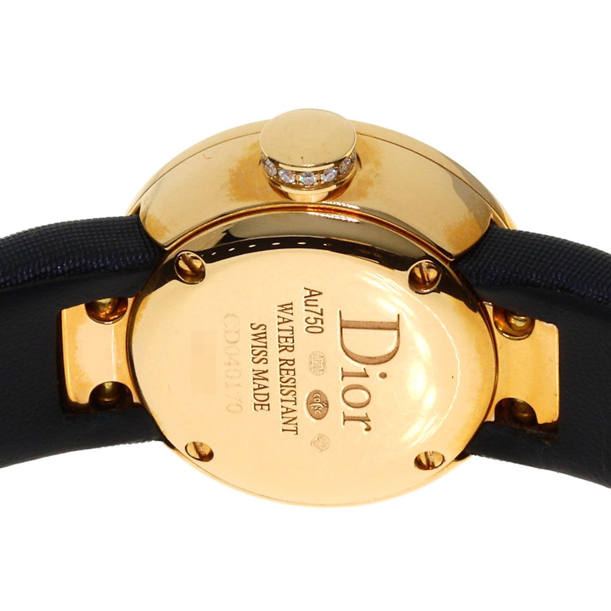 Dior la de Deux Watch 18k Pink Gold Leather Satin Diamond — view 7