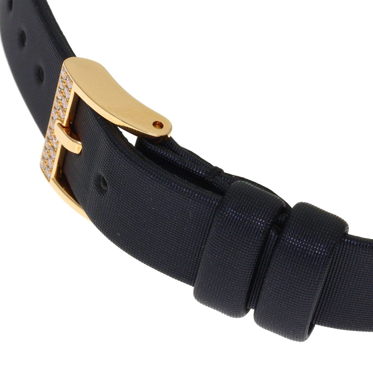 Dior la de Deux Watch 18k Pink Gold Leather Satin Diamond — view 8