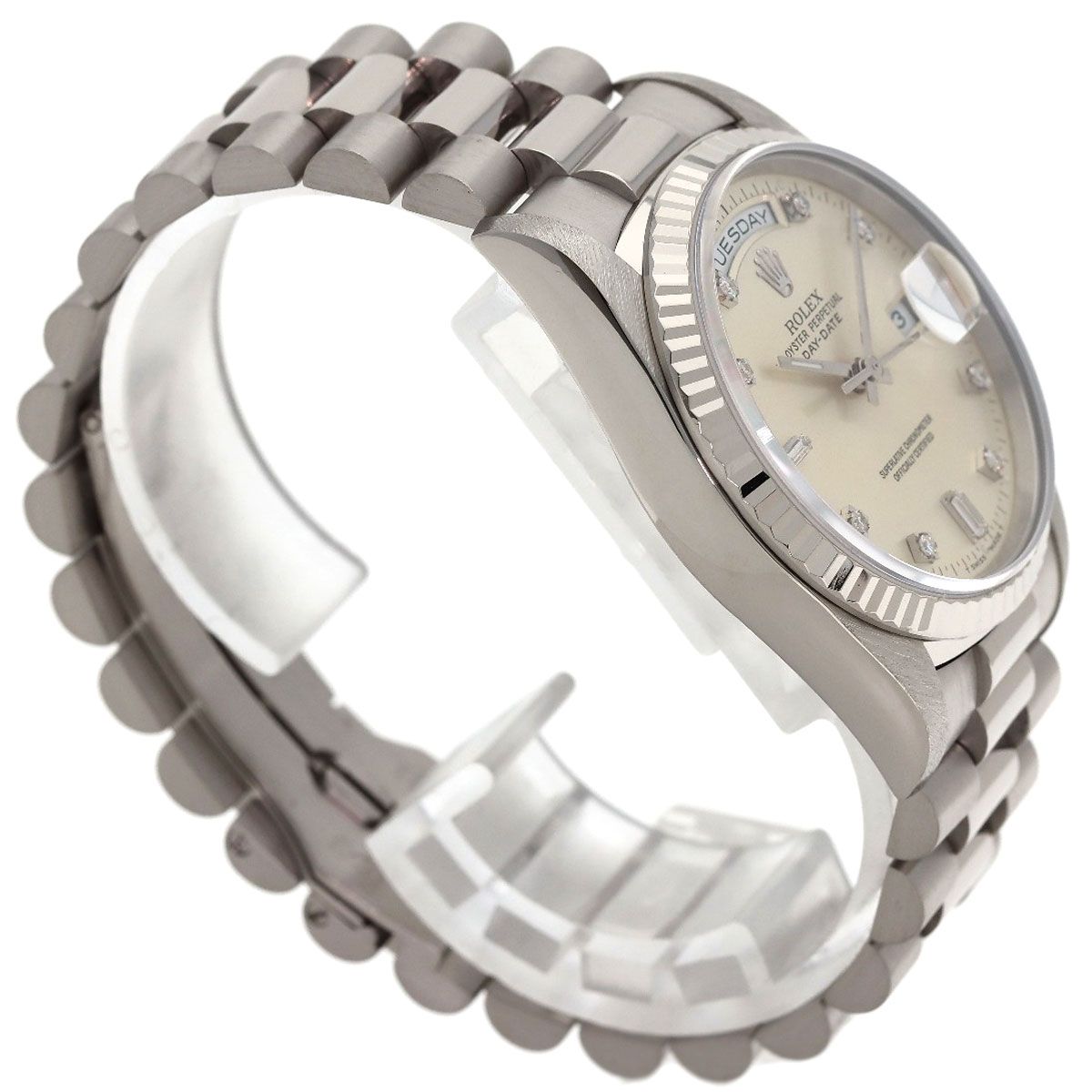 Rolex Day Date Diamond Watch 18k White Gold — view 2