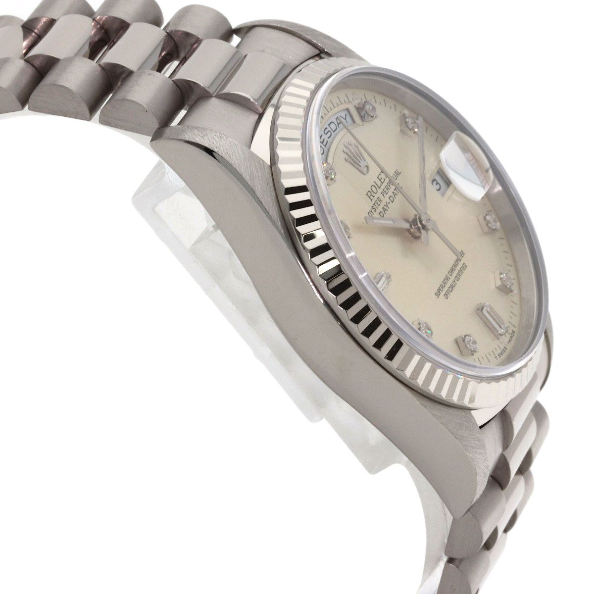 Rolex Day Date Diamond Watch 18k White Gold — view 6
