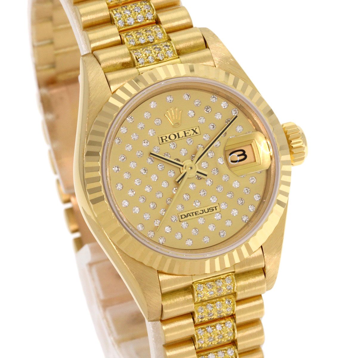 Rolex Pudes Dial Diamond Watch 18k Yellow Gold Goldx — view 4