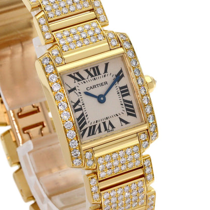 Cartier Tank Francaise SM Full Diamond Watch 18k Yellow Gold — view 4