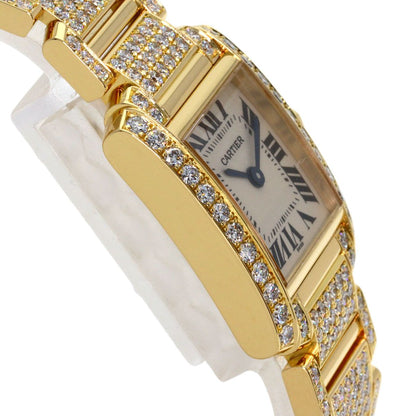 Cartier Tank Francaise SM Full Diamond Watch 18k Yellow Gold — view 6