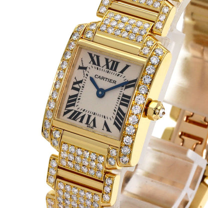 Cartier Tank Francaise SM Full Diamond Watch 18k Yellow Gold — view 3
