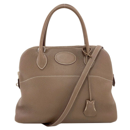 Hermes Bolide 31 Etoupe Silver Handbag Taurillon