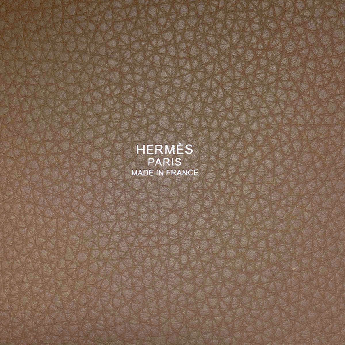 Hermes Picotin Lock MM Etoupe Silver Handbag Taurillon — view 6