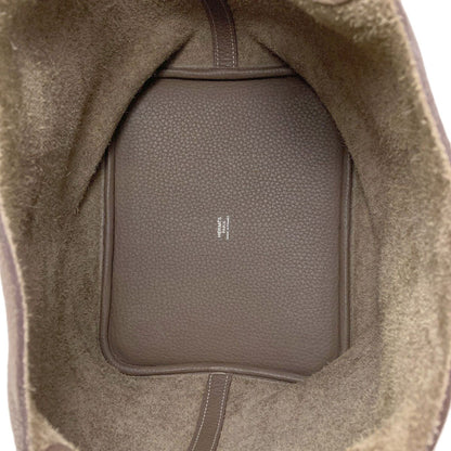Hermes Picotin Lock MM Etoupe Silver Handbag Taurillon — view 5
