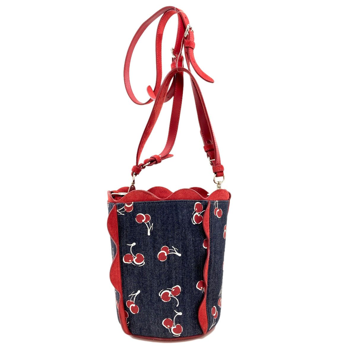 Miu Miu Cherry Print 2-Way Shoulder Bag Denim — view 2