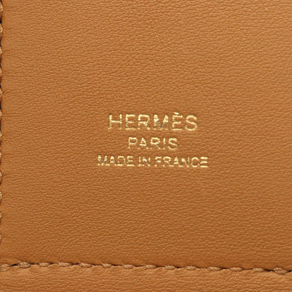 Hermes Shoulder Strap Bandouliere Kelly Pocket Orange Yellow Leather Sesame — view 4