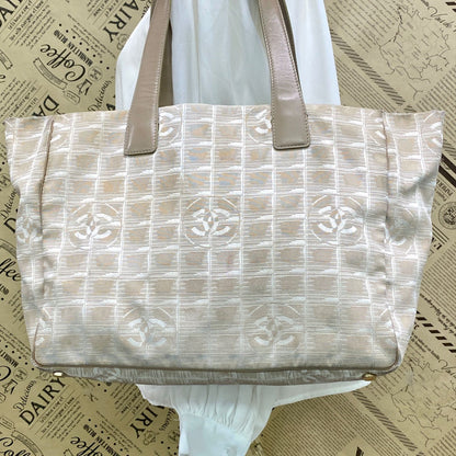 Chanel Tote New Travel Beige CC Logo Business