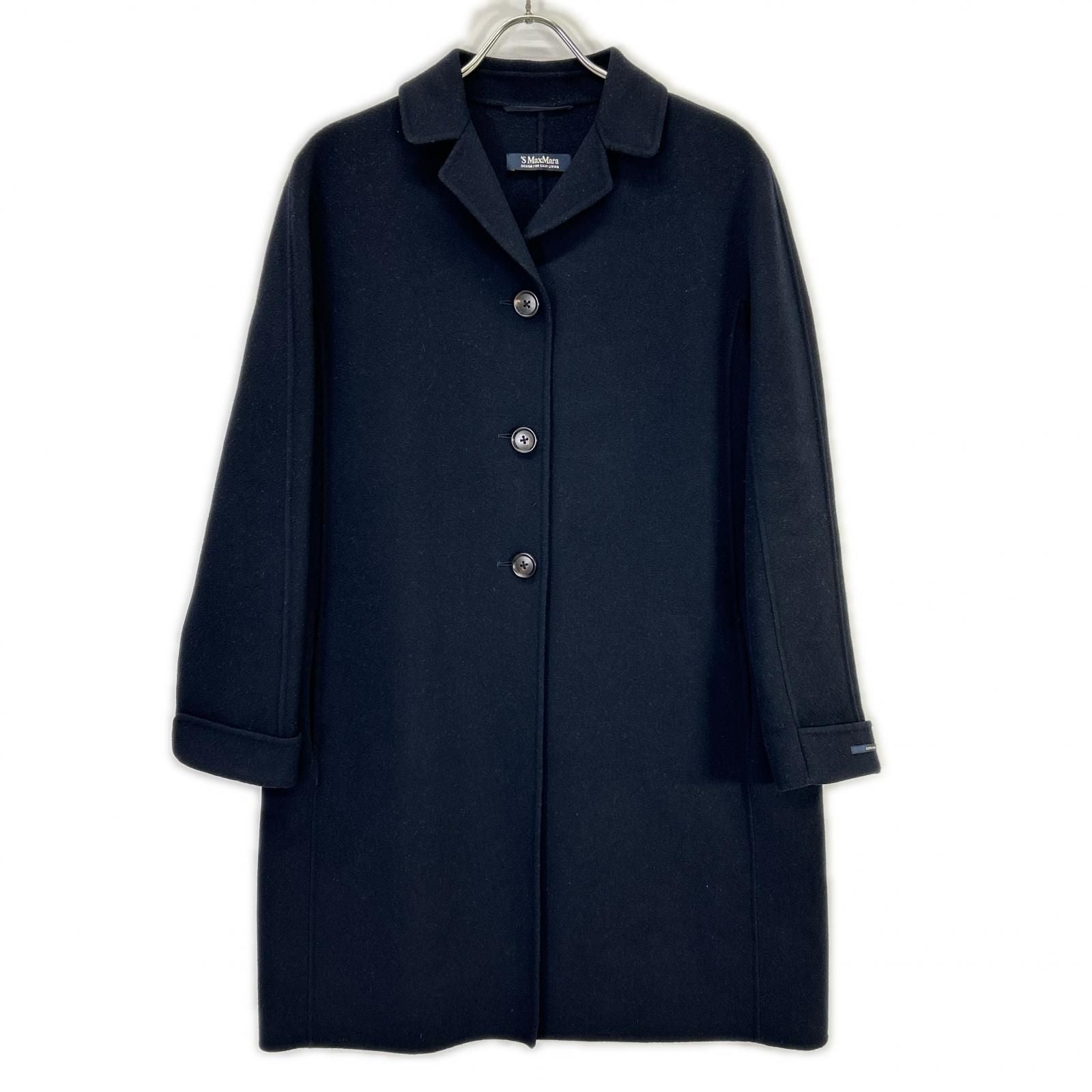 Max Mara S Maxmara Cucito a Navy Wool 100 Che Star Coat
