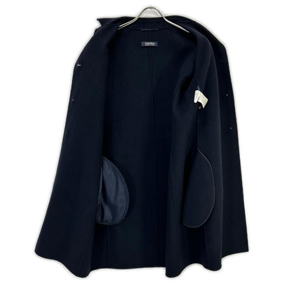 Max Mara S Maxmara Cucito a Navy Wool 100 Che Star Coat — view 3
