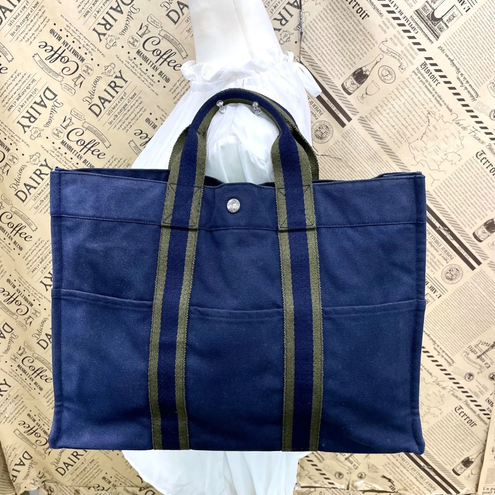 Hermes Handbag Her Line Navy A3 Business