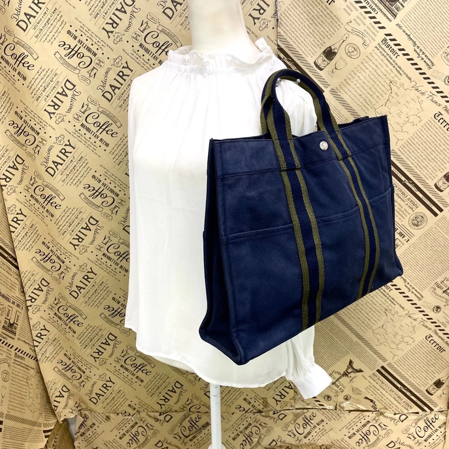 Hermes Handbag Her Line Navy A3 Business — view 3