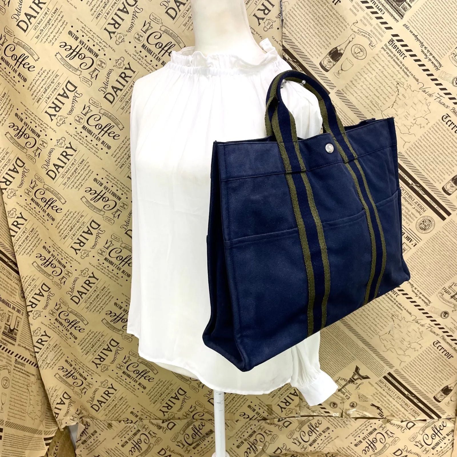 Hermes Handbag Her Line Navy A3 Business — view 3