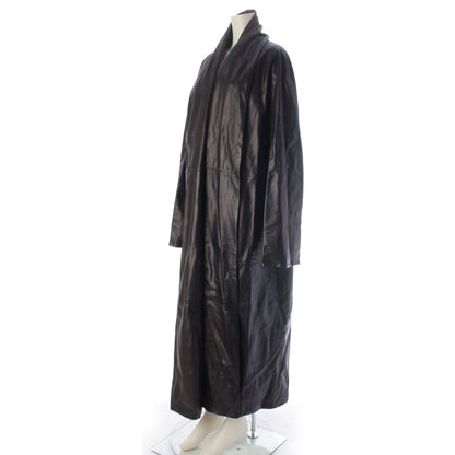 Hermes All Leather Martin Margiela Era Double de Meme Coat Lambskin Long Black — view 2