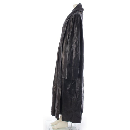 Hermes All Leather Martin Margiela Era Double de Meme Coat Lambskin Long Black — view 3