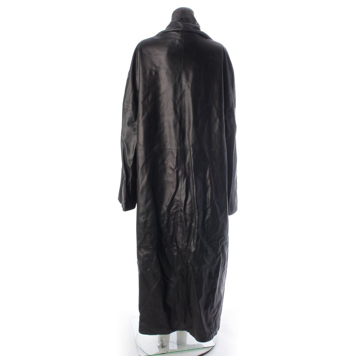 Hermes All Leather Martin Margiela Era Double de Meme Coat Lambskin Long Black — view 4