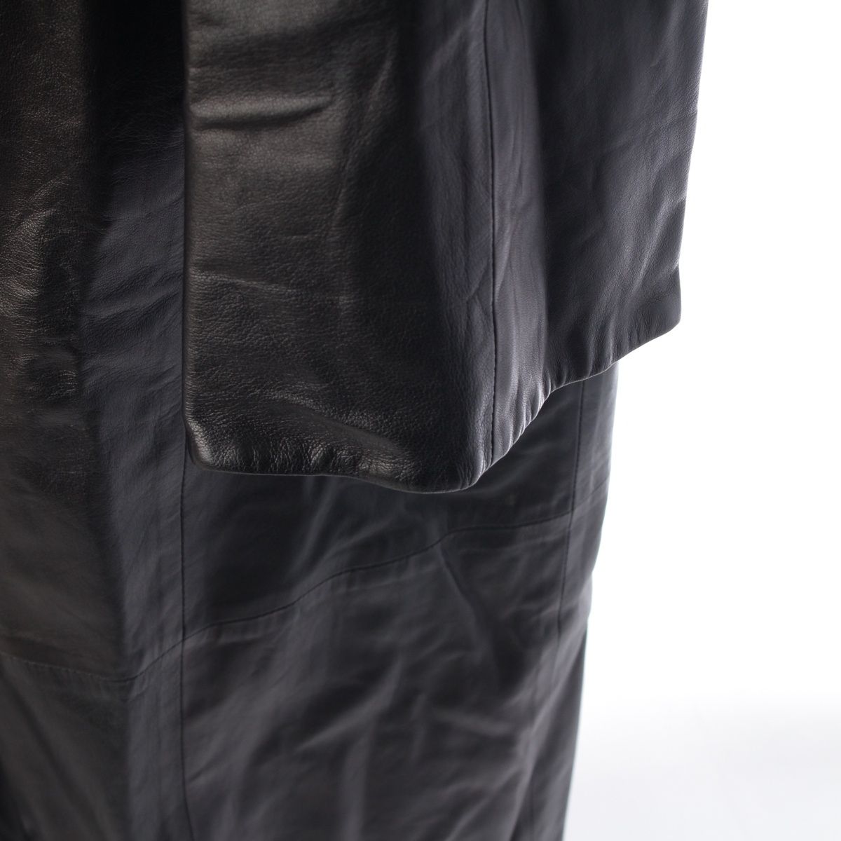 Hermes All Leather Martin Margiela Era Double de Meme Coat Lambskin Long Black — view 6