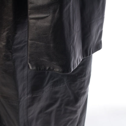 Hermes All Leather Martin Margiela Era Double de Meme Coat Lambskin Long Black — view 6