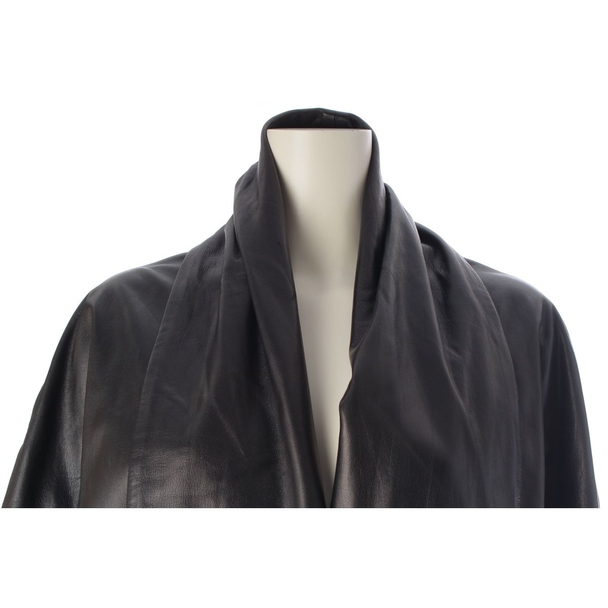 Hermes All Leather Martin Margiela Era Double de Meme Coat Lambskin Long Black — view 5