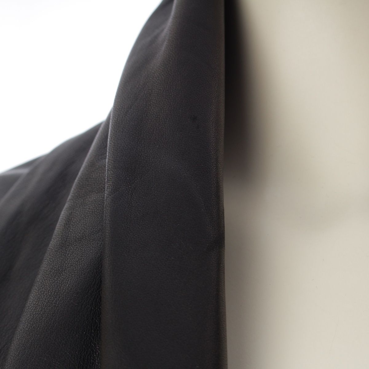 Hermes All Leather Martin Margiela Era Double de Meme Coat Lambskin Long Black — view 7