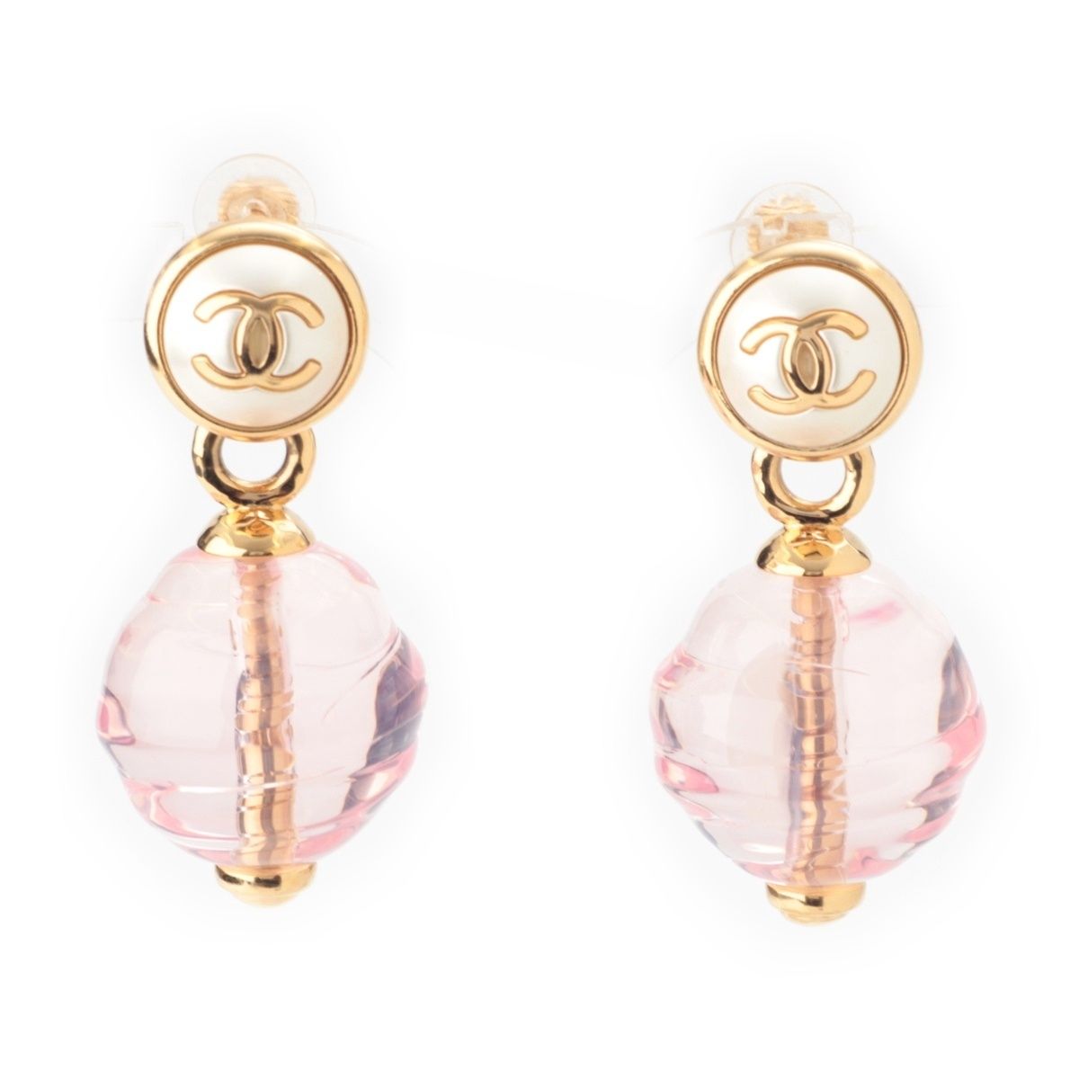 Chanel Metal Costume Pearl CC Logo Earrings Multicolor