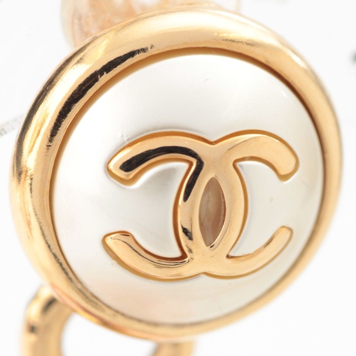 Chanel Metal Costume Pearl CC Logo Earrings Multicolor — view 5